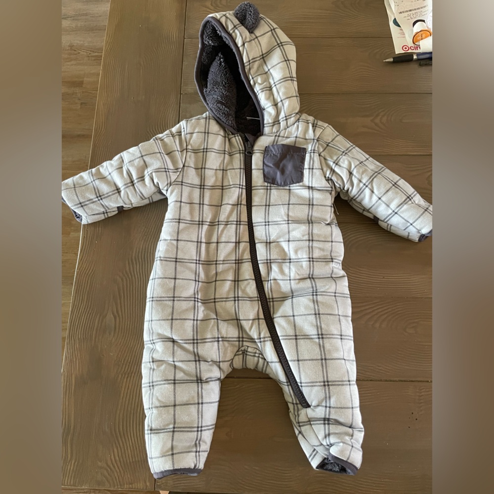 Wonder Nation Gray Plaid Kids Overalls